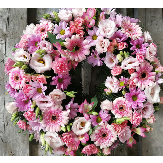 Rózsaszín angyalok - görög koszorú