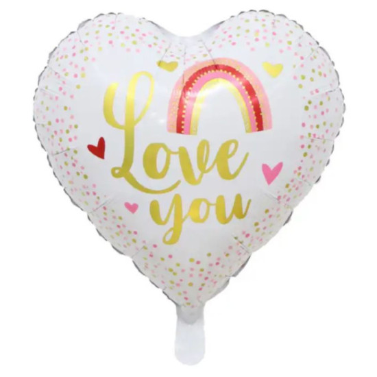 'I Love You' - white - balloon  with  Helium (45cm ) - nation-wide - 2 working days pre-order
