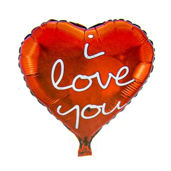 'I Love You' - red balloon  with  Helium (45cm ) - nation-wide - 2 working days pre-order